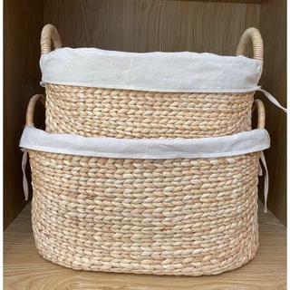 Giỏ lục bình ovan rút khung đựng quần áo