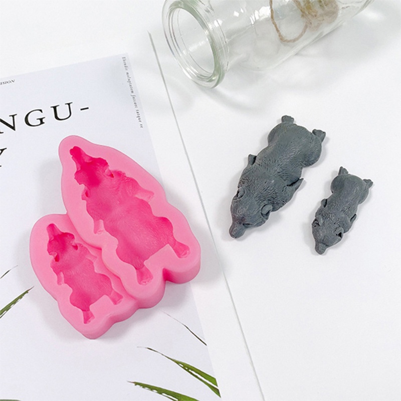 Khuôn Silicone Làm Đất Sét Hình Chú Chó Đang Ngủ