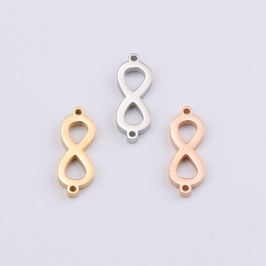 Mặt Dây Chuyền Hình Số 8 Bằng Thép Không Gỉ Tráng Gương Kích Thước 7 * 21mm Không Giới Hạn Dùng