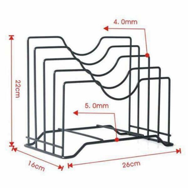 Kệ gác vung nồi và dao thớt đa năng thép đen