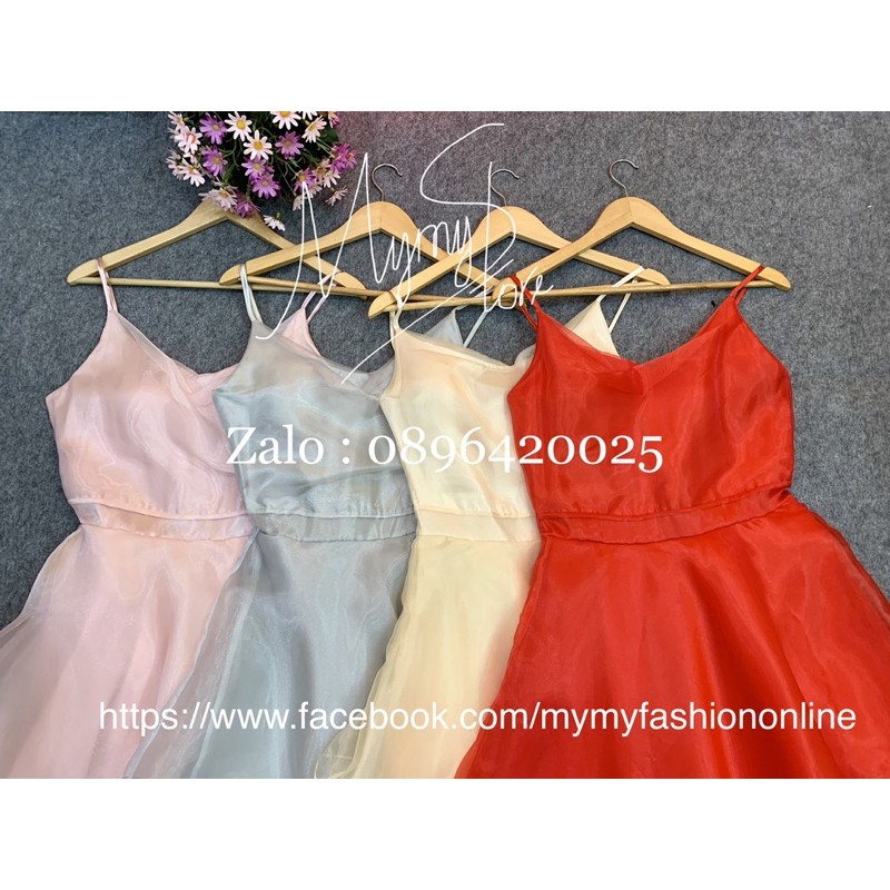 Đầm dự tiệc 2 dây xếp tầng voan kính bóng xếp tầng TRIPBLE T DRESS - size M/L - MS272V