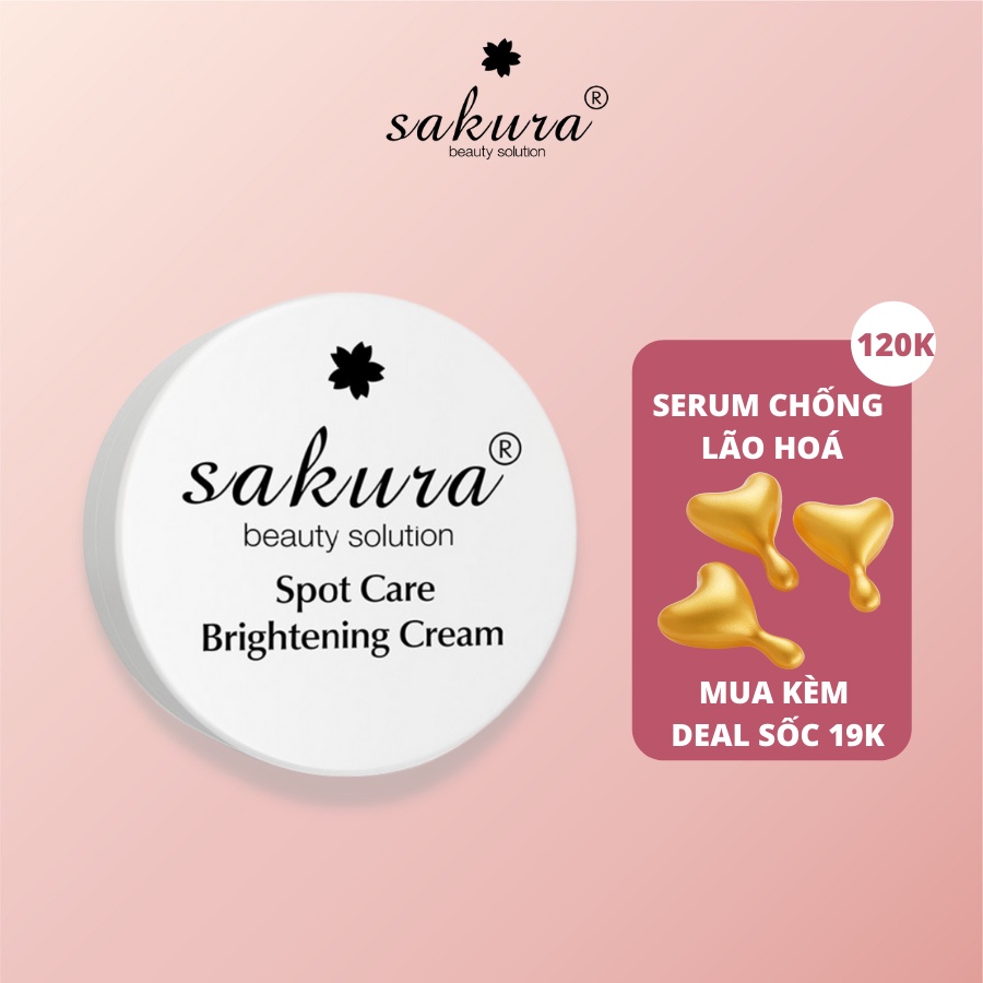 [Mã INCU20 giảm 20K đơn 150K] Kem dưỡng da trắng sáng Sakura Spots Care Brightening Cream mờ nám sạm 10g