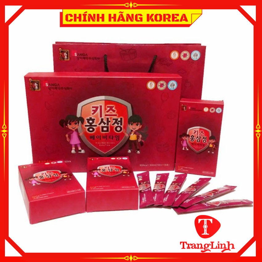 Hồng sâm baby SangA hàn quốc, hộp 30 gói - Nước sâm trẻ em chính hãng - tranglinhkorea