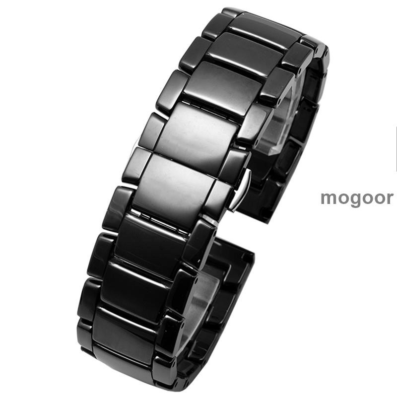 Dây Đeo Đồng Hồ Bằng Gốm Màu Đen 22mm Cho Armani Ar1507 / 1508 / 1509 Series