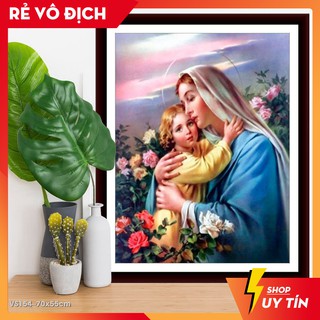 [⚡HOT SALE⚡] Tranh đính đá venus Tình yêu Đức mẹ Maria VS154 kích thước 70x55cm