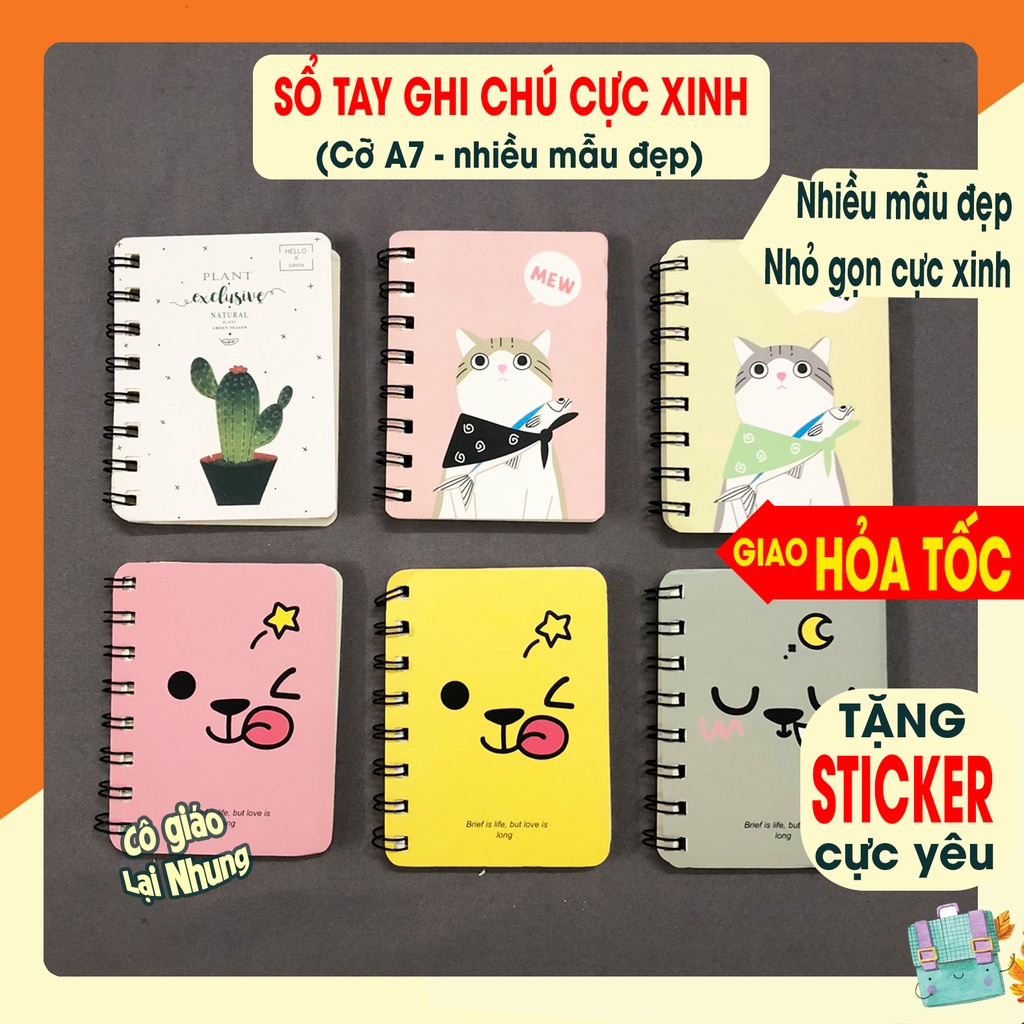 [Mã LIFE20KALL giảm 10% đơn 50K] [Tặng sticker] Sổ tay mini A7 nhỏ xinh, ghi chú tiện lợi - Nhiều mẫu đẹp, dễ thương