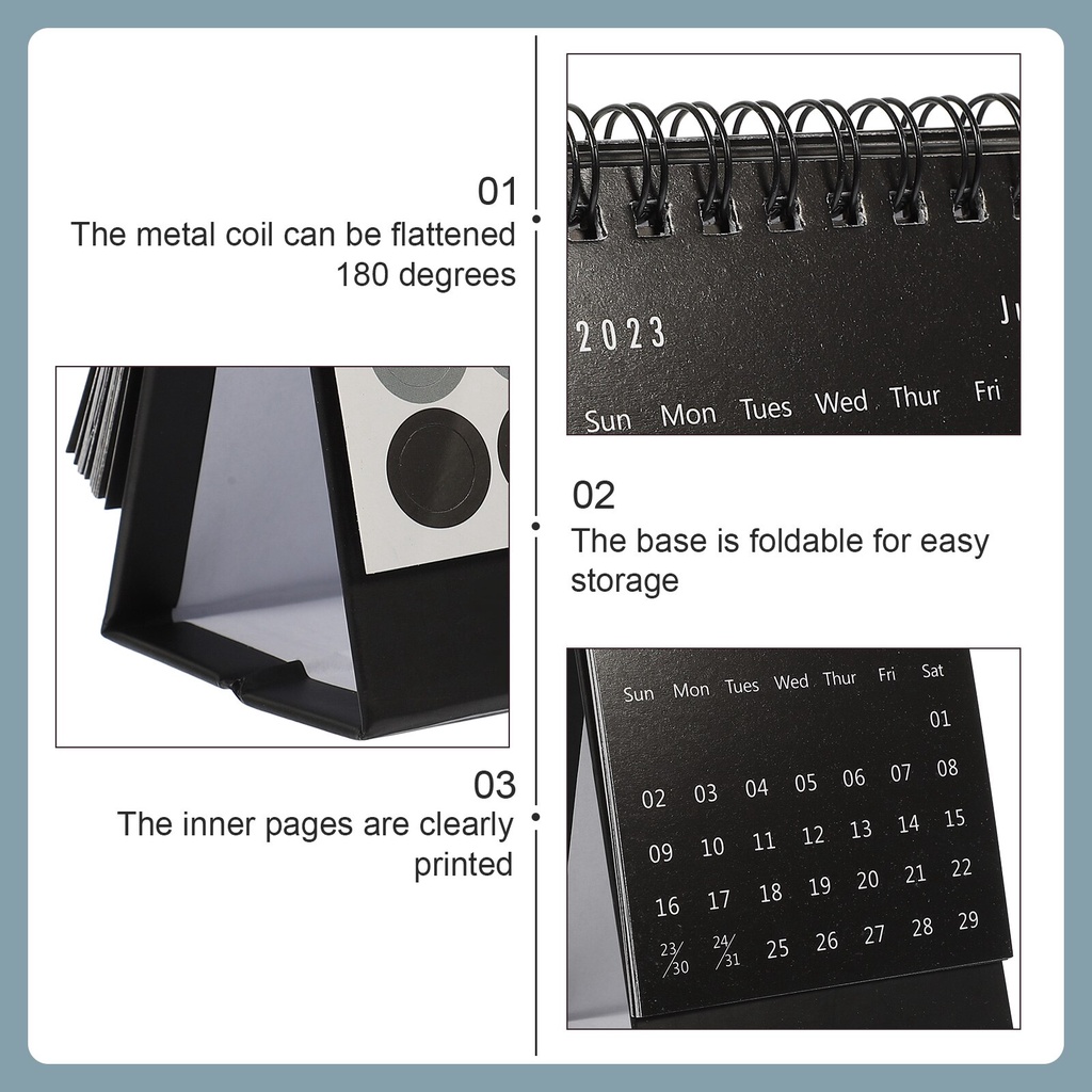 Lịch để bàn 2023 decor để bàn làm việc kèm sticker dán ghi chú note quan trọng bắt đầu từ 08/2022 đến 12/2023 - VP040