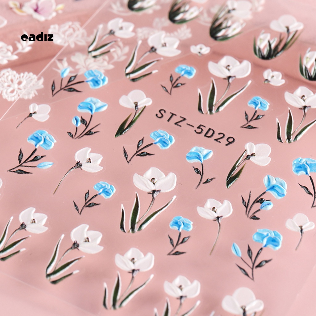 Miếng Dán Trang Trí Móng Tay Họa Tiết Hoa Xinh Xắn