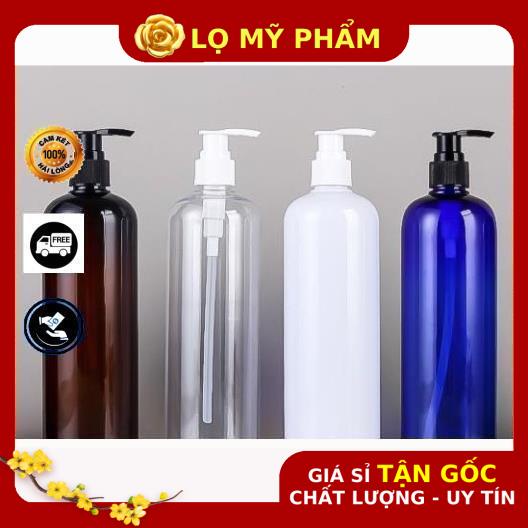 Chai Chiết Mĩ Phẩm ❤ GIÁ TỐT NHẤT ❤ Chai nhựa pet vòi nhấn sữa tắm 500ml Thân Cao đựng dầu gội, phụ kiện du lịch