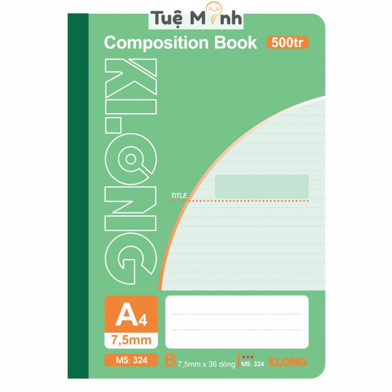 Vở Klong A4 500 trang kẻ ngang MS 324 Sổ may dán gáy Compostion Book