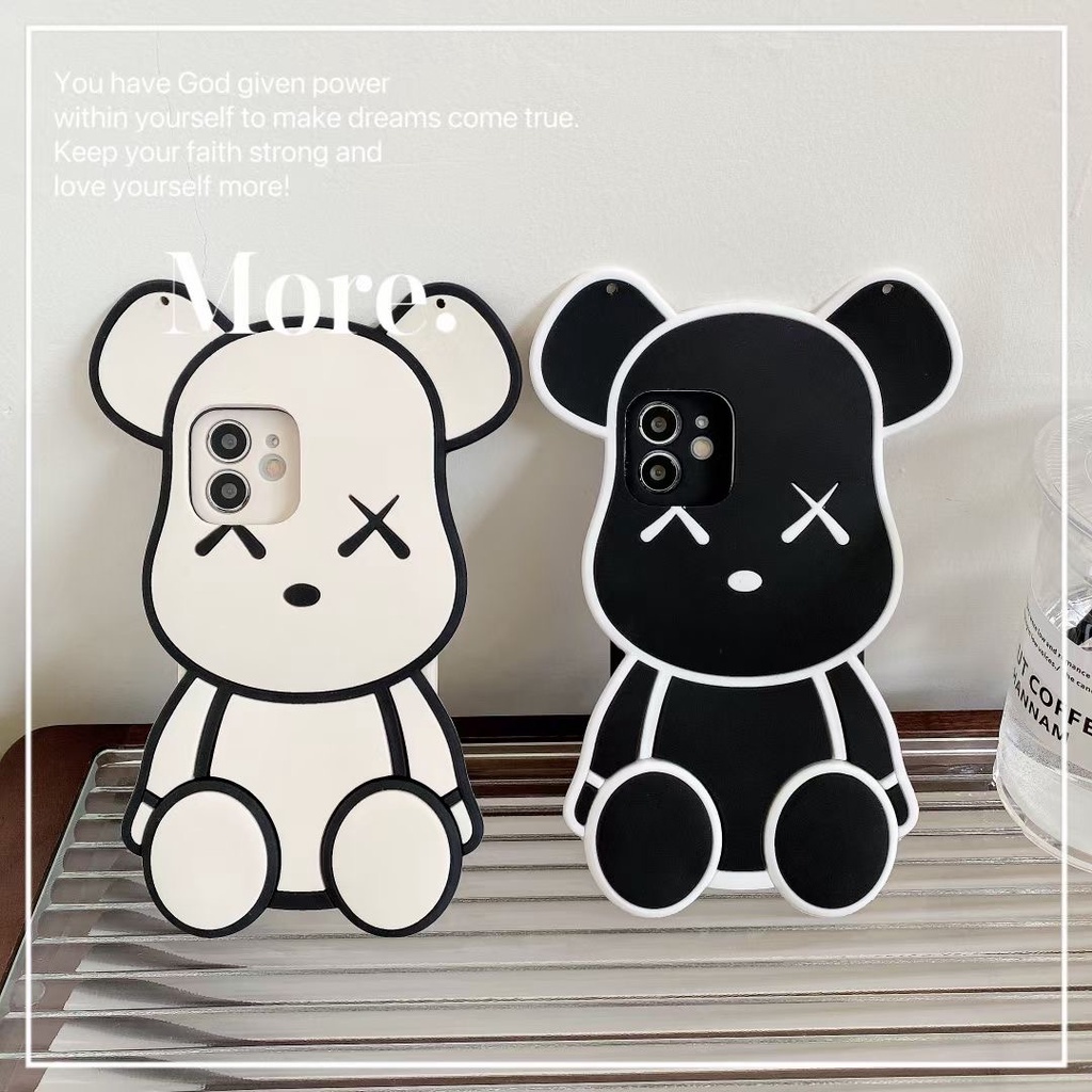 Ốp Điện Thoại Hình Gấu 3D Cho iPhone 14 Pro Max 14 + 5 5s 6 6s 7 8 + SE 2020 XR Xs Max 11 Pro Max 12 Pro Max 12 Mini 13 Pro Max 13 Mini