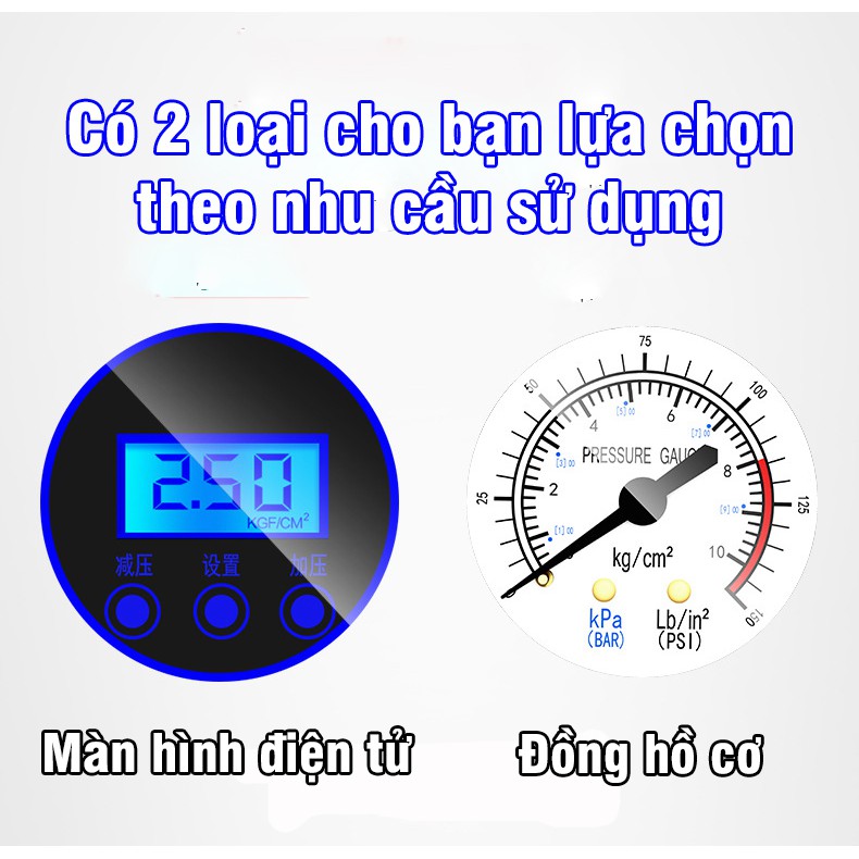 Bơm lốp ô tô, xe hơi điện tử tự ngắt đa năng 12V, bơm xe máy – Bảo hành 12 tháng