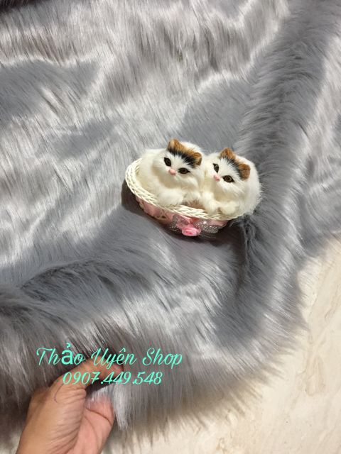 Thảm lông xám dài chụp ảnh,trải sàn