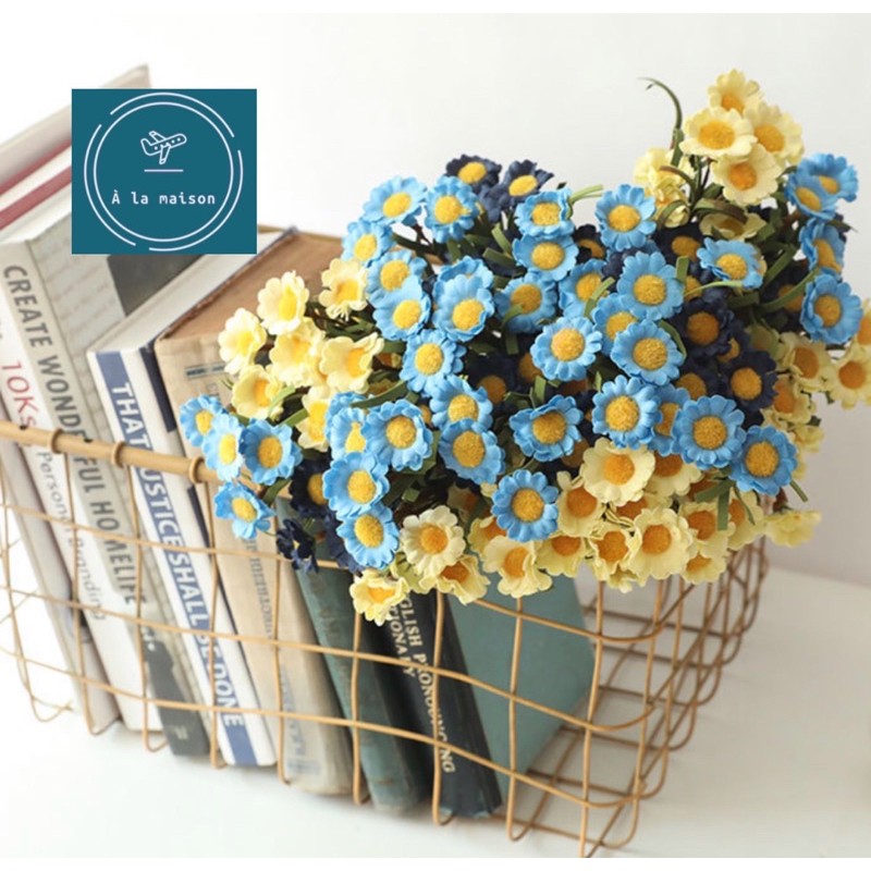 Cành hoa cúc nhí 8 nhánh hoa xinh xắn đáng yêu decor trang trí chụp hình