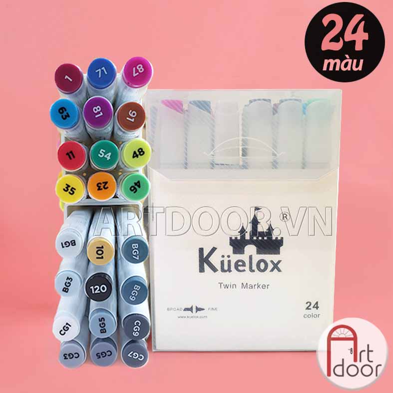 [ARTDOOR] Bộ bút Marker KUELOX hai đầu (hộp nhựa)
