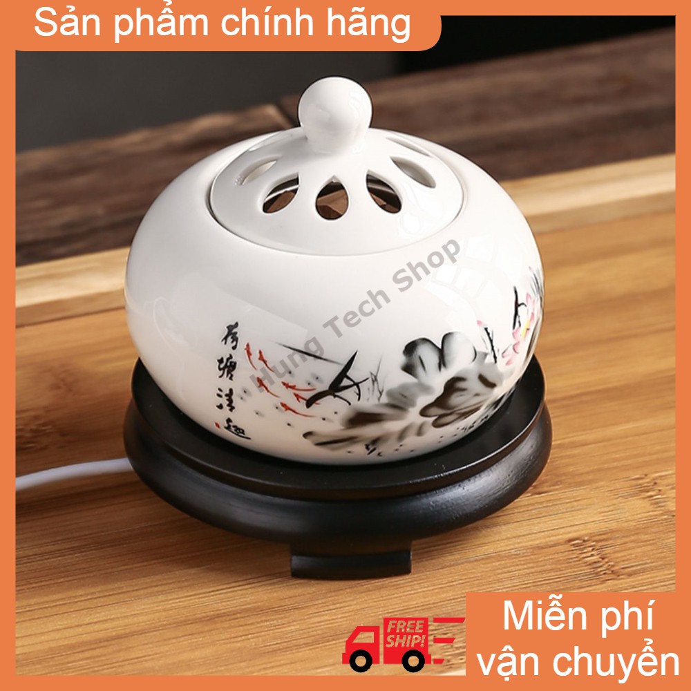 Lư xông trầm điện sứ- Hàng chuẩn chất lượng- Xông trầm hương, tinh dầu sử dụng an toàn, tiện lợi