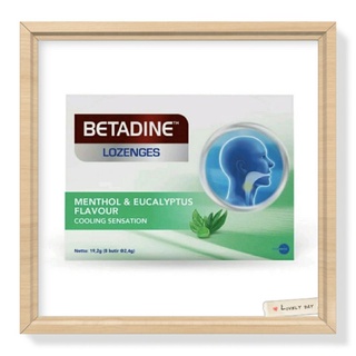 Set 8 viên nén menthol & eucalyptus hương kẹo betadine lozenges menthol & eucalyptus