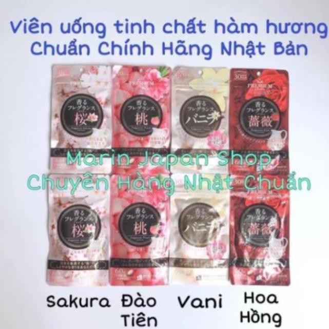 Viên tinh chất hàm hương thơm cơ thể  Hương hoa hồng, vani,đào tiên, sakura Nhật Bản hebora...