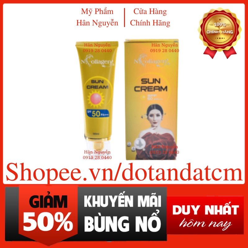 Kem chống nắng và dưỡng trắng da Ncollagen Hân Nguyễn 100ml