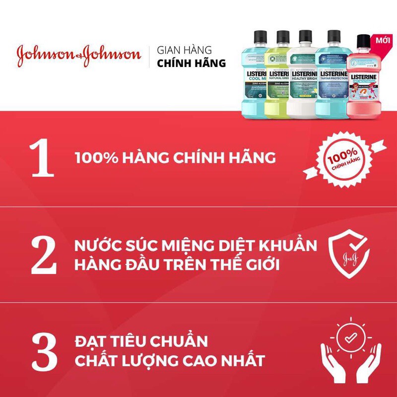 Nước súc miệng hơi thở thơm mát Listerine Cool Mint 750ml + Tặng nước súc miệng Listerine trà xanh 250ml