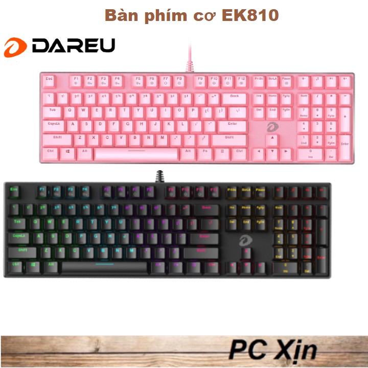 Bàn phím cơ Gaming DAREU EK810 / EK810X 104KEY Black / Pink - Bảo hành 24TH | BigBuy360 - bigbuy360.vn