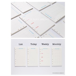 GIẤY REFILL PLANNER KẾ HOẠCH TÔNG XANH (SIZE A5, A6)
