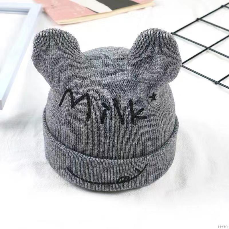 Mũ Trùm Đầu Dệt Kim Hoạ Tiết Hoạt Hình Cho Bé