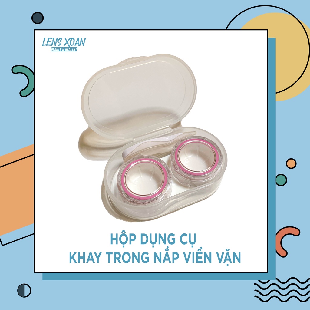 HỘP DỤNG CỤ ĐỰNG KÍNH ÁP TRÒNG NẮP XOÁY TRONG SUỐT CÓ ĐỦ QUE ĐEO VÀ GẮP LENS| LENS XOẮN | HỘP ĐỰNG LENS