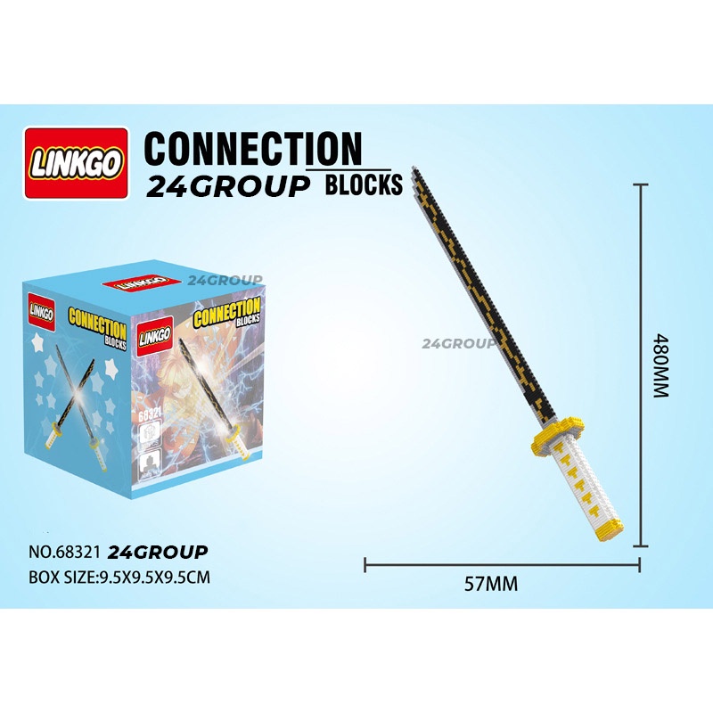 [48cm] mô hình đồ chơi kiếm lego Kimetsu No Yaiba lắp ráp rèn luyện trí thông minh
