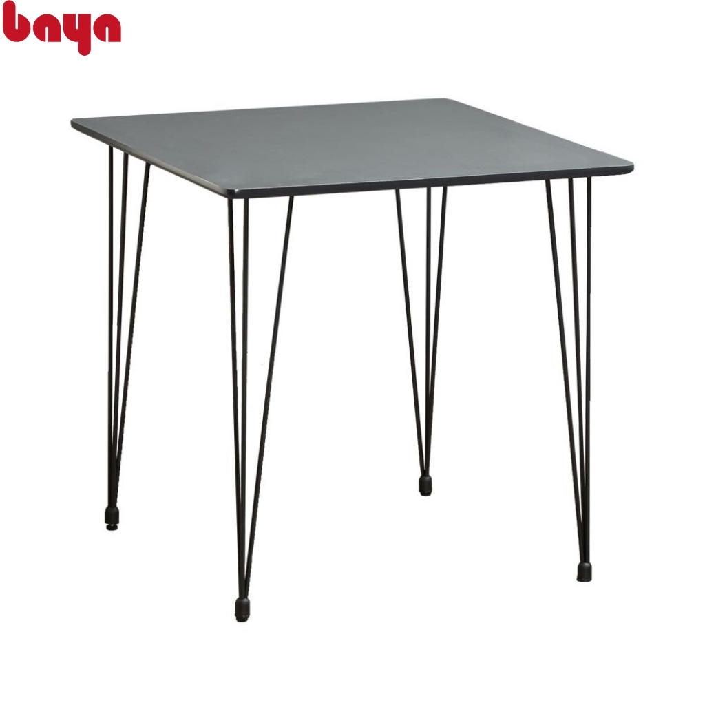 Combo 01 Bàn Ăn Màu Xám Và 04 Ghế Màu Đen BAYA VERONA Chất Liệu Cao Cấp Thiết Kế Độc Đáo Màu Sắc Nhã Nhặn 6000274