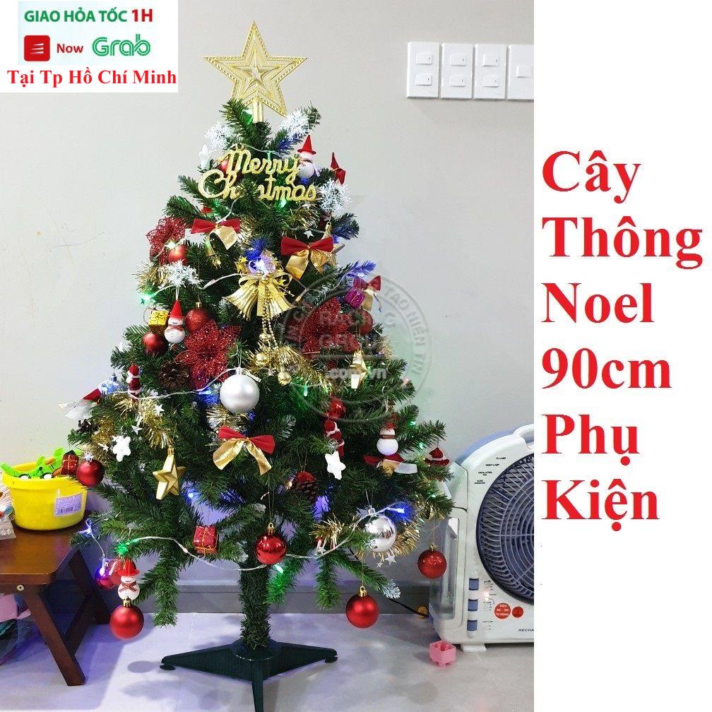 Cây Thông Noel Mini 90Cm + Tặng Kèm Đầy Đủ Phụ Kiện Và Đèn Led Cây Thông Hàng Việt Nam Cao Cấp