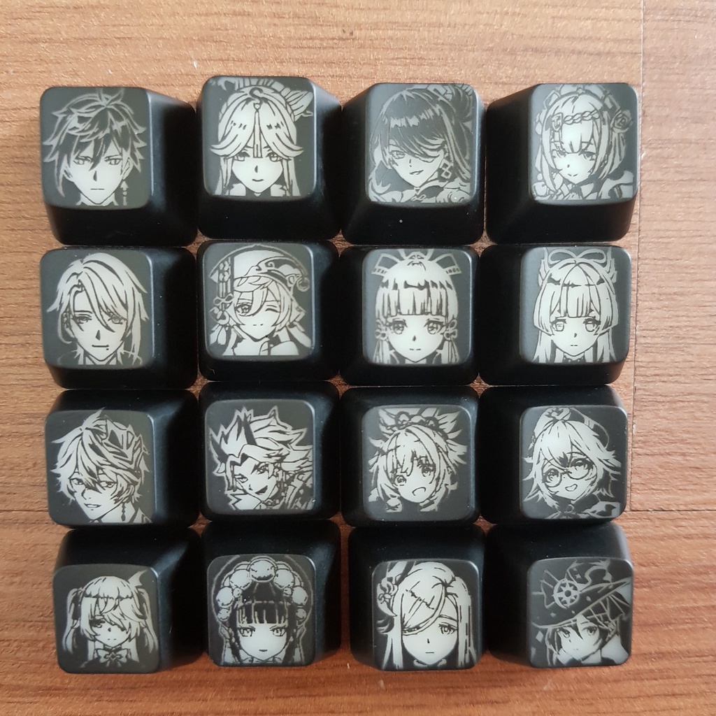 Keycap xuyên led avatar hơn 50 nhân vật genshin impact lumine xiao kazuha hutao ayaka raiden yae zhongli ganyu keqing