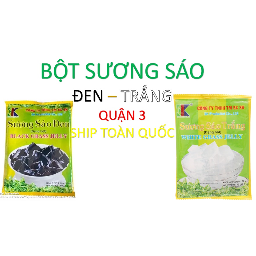 [Q.3] QUẬN 3 [HỎA TỐC] [RẺ NHẤT SHOPEE] BỘT SƯƠNG SÁO ĐEN SƯƠNG SÁO TRẮNG GRASS JELLY THUẬN PHÁT GÓI 50G