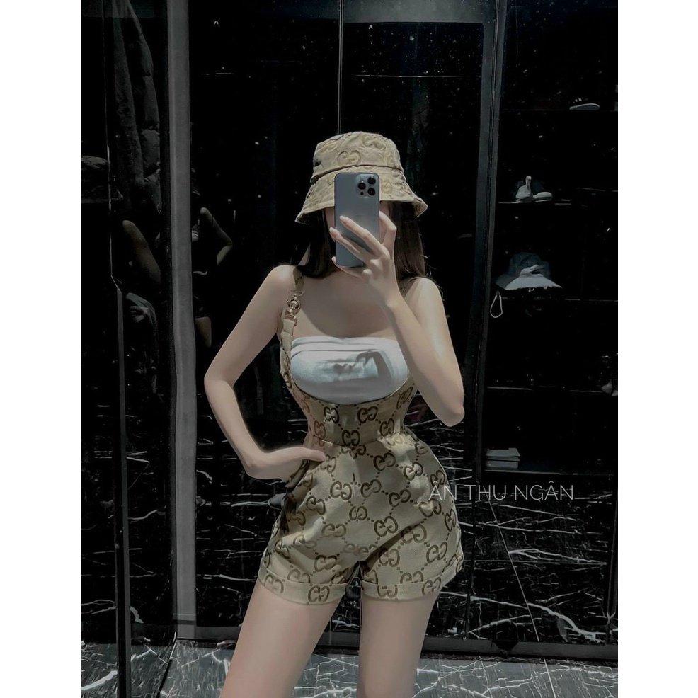 Sét áo ống phối yếm quần dễ thương (không kèm nón)