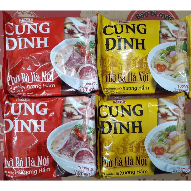 Combo 5 gói Phở bò, gà Cung Đình 68g