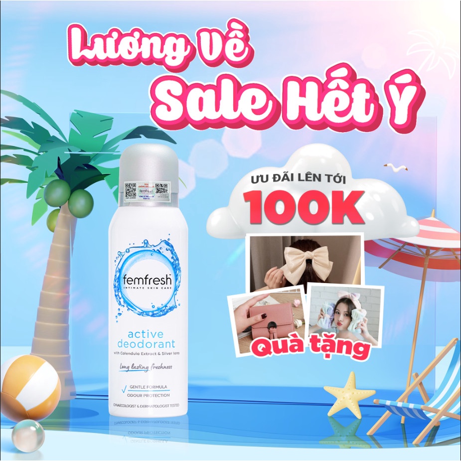 [Quà tặng ] Xịt thơm mát vùng kín cao cấp Femfresh Ultimate Care Deodorant 125ml