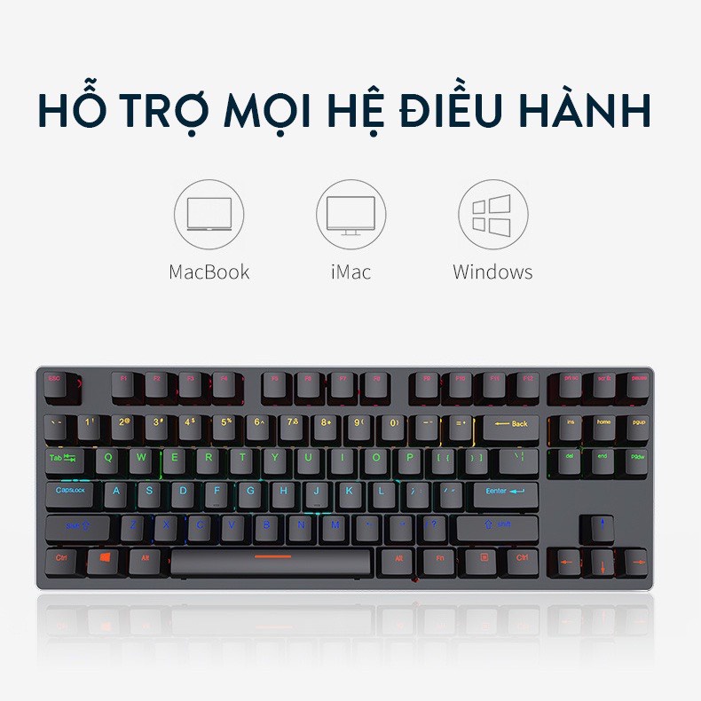 Bàn Phím Cơ Máy Tính Gaming LEAVEN K550 Blue Switch Full Led 7 Chế Độ Màu - Chơi Game Văn Phòng Cực Đã