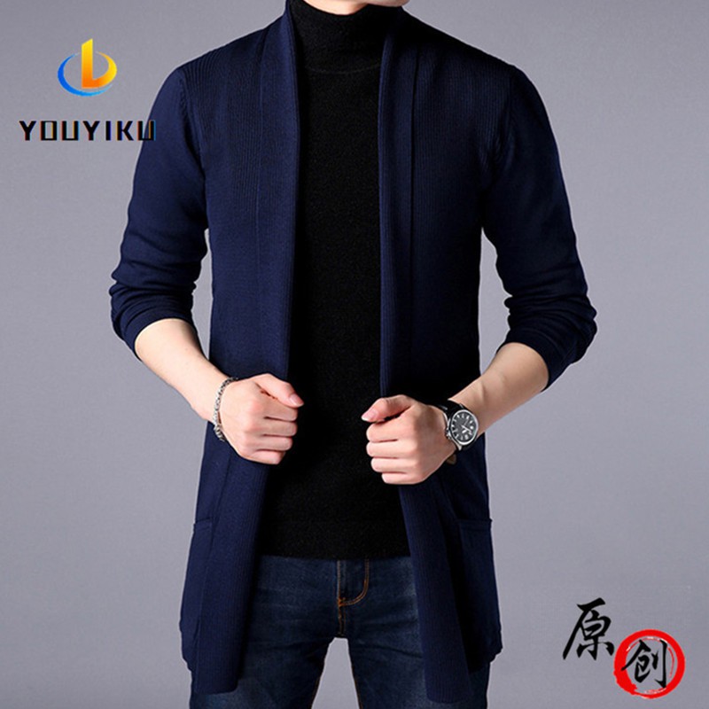 Áo khoác dệt kim mỏng dáng lửng ôm vừa vặn phong cách thu đông dành cho nam