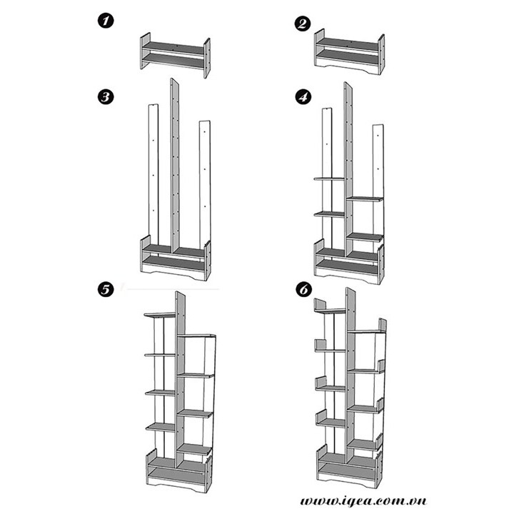 Kệ sách hình cây đa tầng kệ sách gỗ để sàn phù hợp với bàn làm việc -  GP66