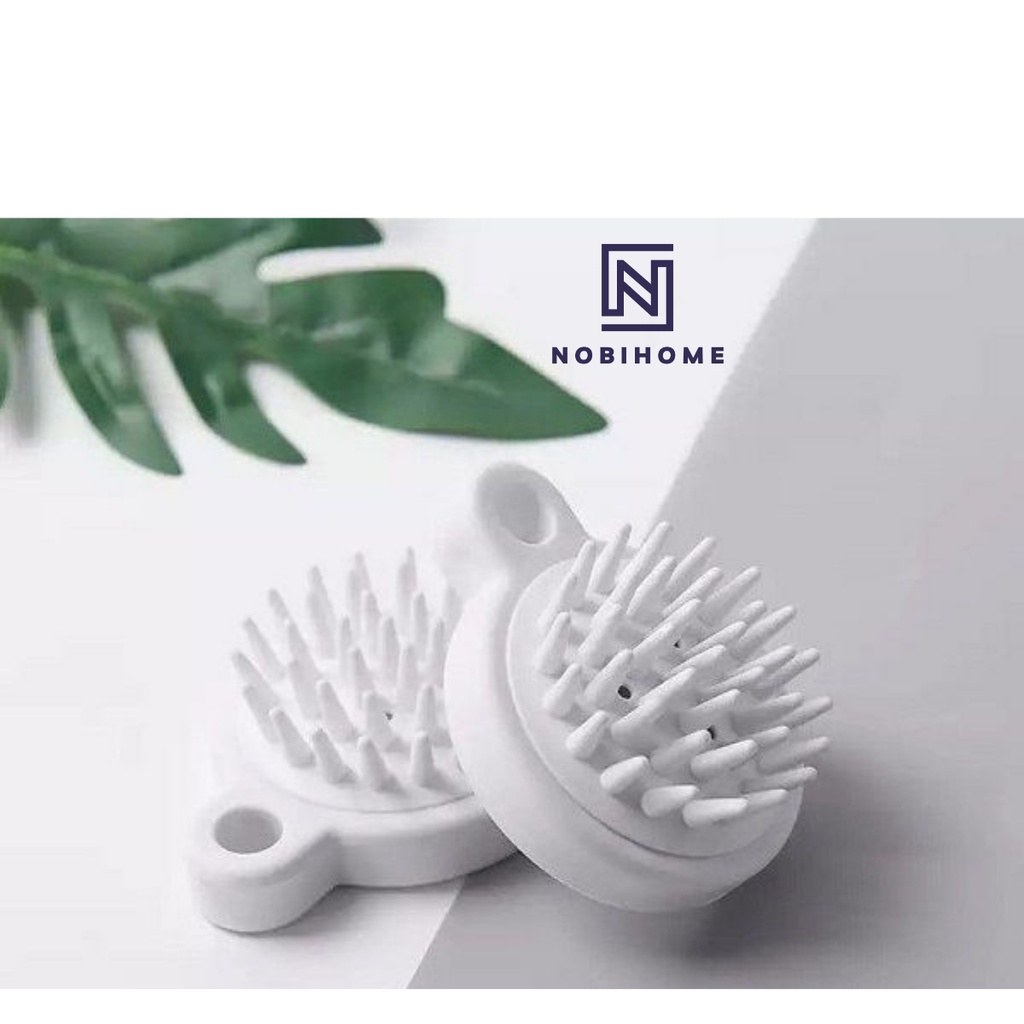 Lược Gội Đầu Silicon Massagage Đầu Nobihome, lược massage đầu silicon siêu mềm gãi đầu kích thích mọc tóc giảm rụng tóc