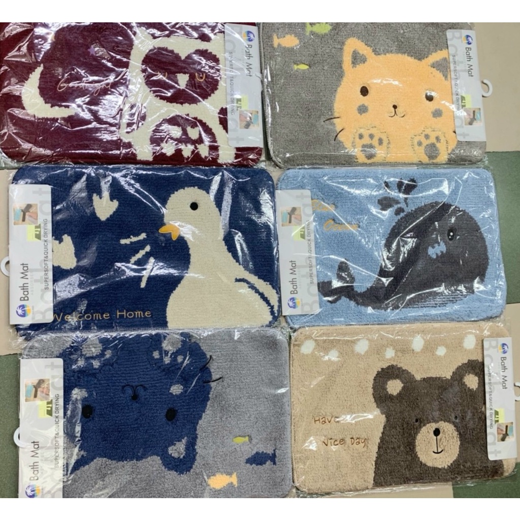 Thảm chùi chân hình thú đáng yêu chọn mẫu. Thảm lau chân nhập khẩu cao cấp Bath Mat
