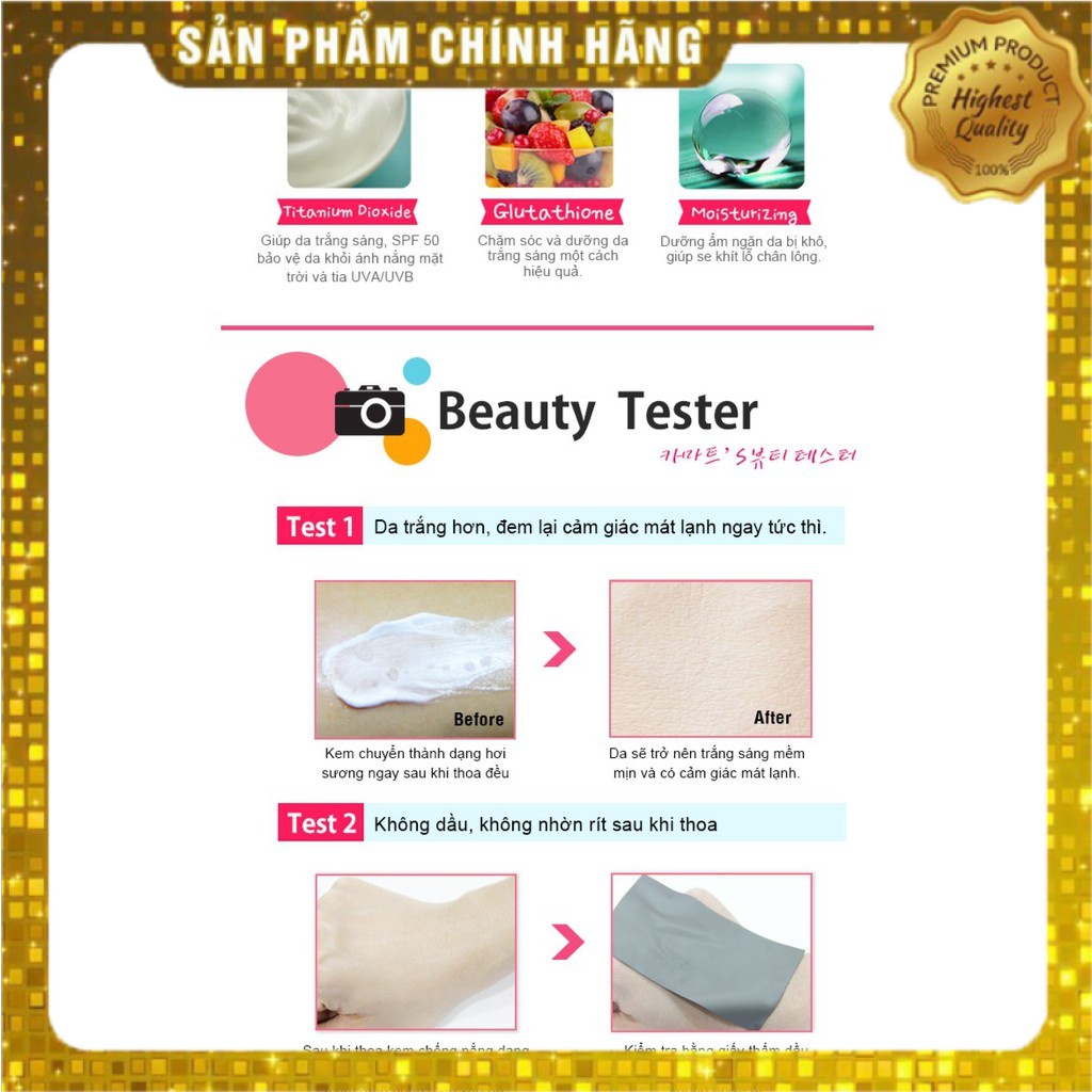 Kem chống nắng dưỡng trắng da Cathy Doll L- Glutathione Magic Cream SPF50 PA+++ 60ml | BigBuy360 - bigbuy360.vn