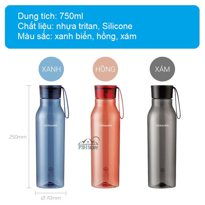 Bình nước nhựa tritan Lock&amp;Lock Eco Bottle dung tích 750ml ABF664