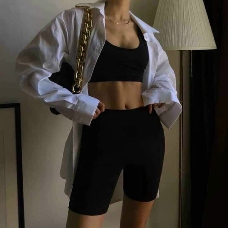 Quần legging ngố HM xuất dư, quần tregging lửng khoá sườn chất umi mùa hè mát rẻ đẹp basic dễ phối đồ