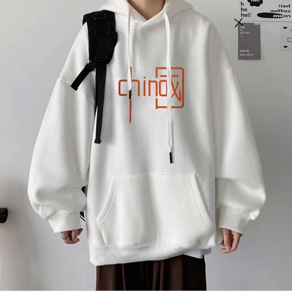 ZHELIHANGFEI Áo Hoodie Tay Dài Form Rộng Theo Phong Cách Trung Quốc Dễ Phối Đồ