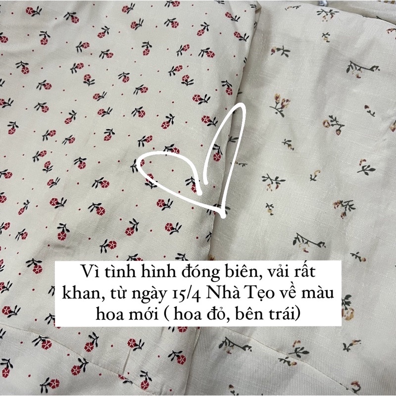 [Hàng mới] VÁY HOA NHÍ CỘC TAY RÚT DÂY XẺ ĐÙI HAI LỚP DÁNG NGẮN | BigBuy360 - bigbuy360.vn