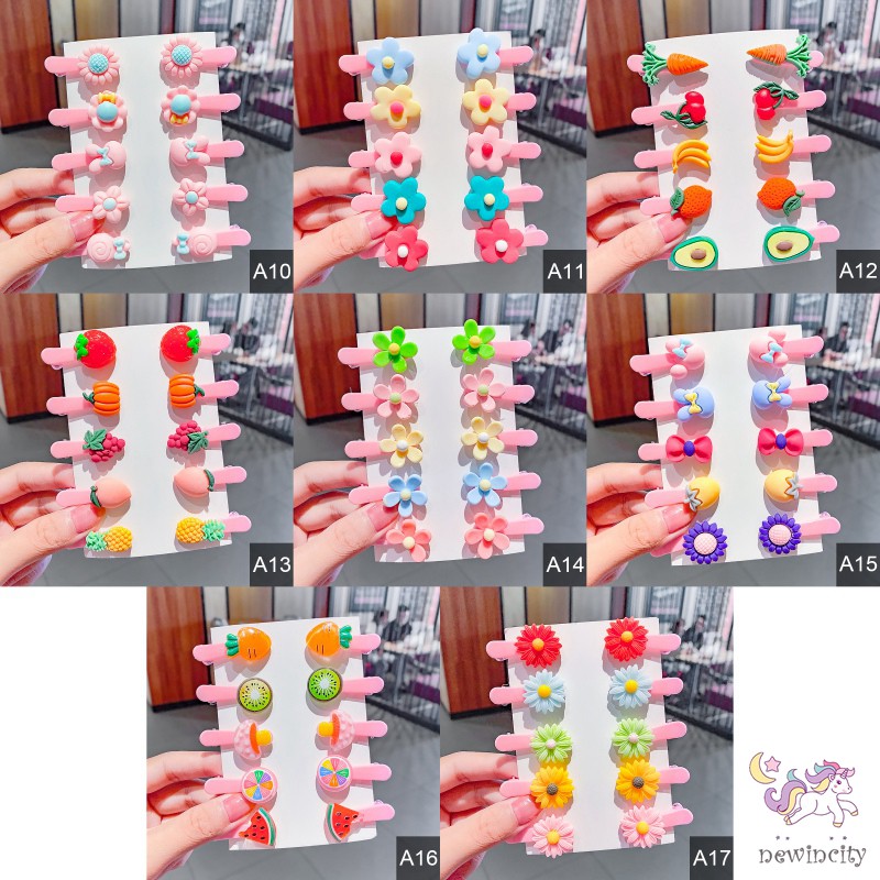 Bộ Phụ Kiện Kẹp Tóc Hình Trái Cây Dễ Thương Cho Bé Gái
