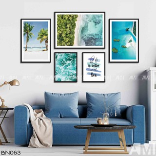 Set 5 Tranh Canvas Màu Xanh Của Biển