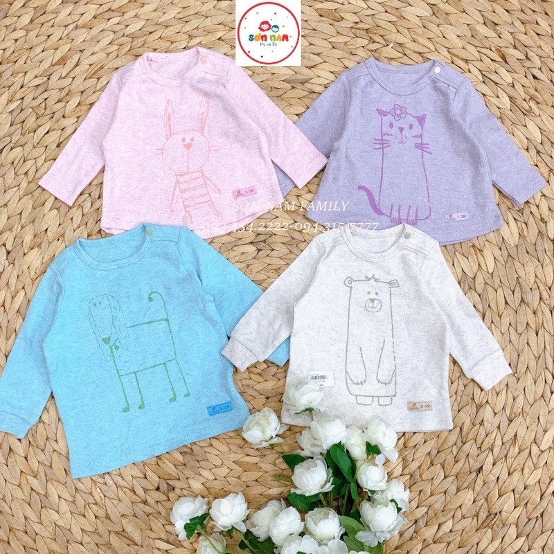 Áo xếp ly/vai chồm cổ lọ Lullaby hàng dầy(hết be hồng 9-12m)