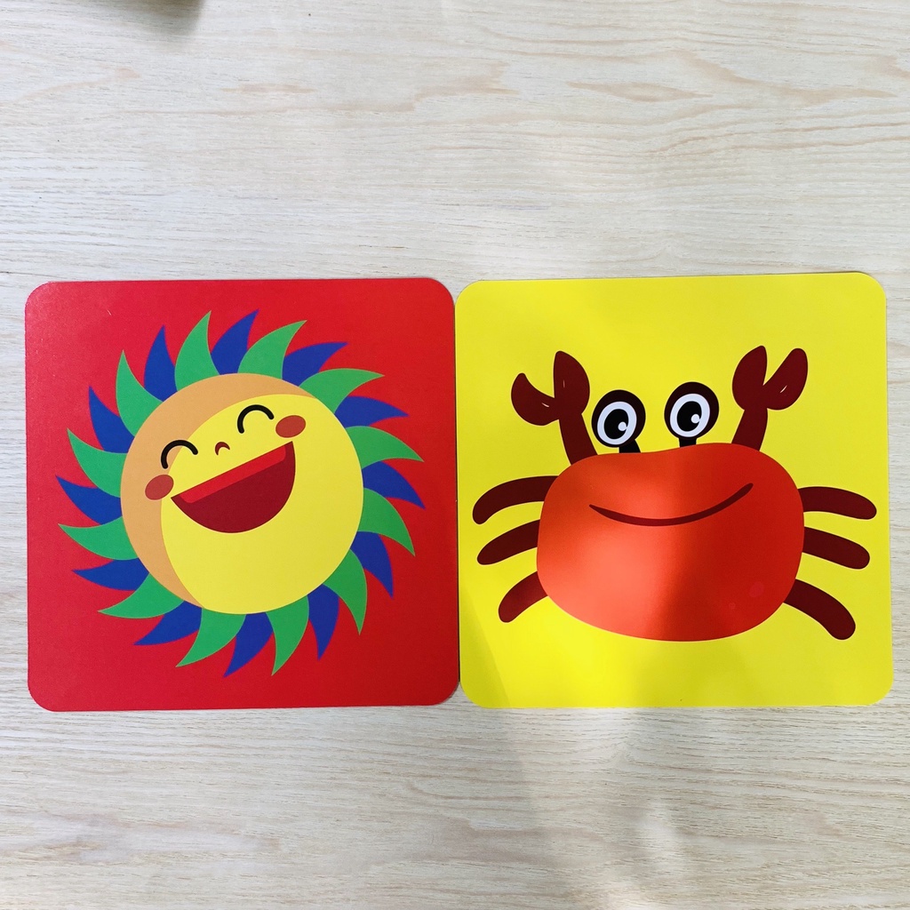 Trọn Bộ Thẻ Flasch Card, Thẻ Kích Thích Thị Giác Theo Phương Pháp Montessori Cho Bé Từ 0-16 Tháng Tuổi